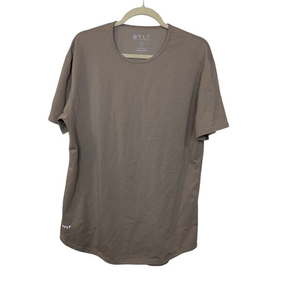 BYLT Drop Cut Luxe Premium Basics Brown Men Crew Neck T-Shirt Size Large - Picture 1 of 7